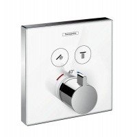 Термостатический смеситель для душа 15738400 Hansgrohe ShowerSelect Glass (белый, хром)