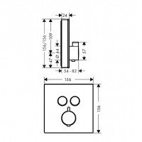 Термостатический смеситель для душа 15738400 Hansgrohe ShowerSelect Glass (белый, хром)