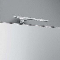 Colombo Design Gallery B2060 - Зеркало для ванной комнаты со светильником 90*50 см | в металлической раме (нержавеющая сталь - полированная)