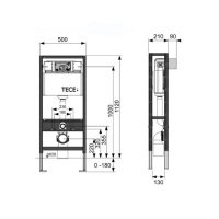 TECE Profil 9300093 - Система инсталляции для подвесного унитаза 112*50 см