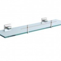 NOFER Barcelona 16910.B Полка стеклянная для ванной комнаты 530 мм (прозрачное стекло | глянцевая нержавеющая сталь)