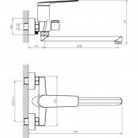 RUSH Bering BE5535-51 Смеситель для ванны с длинным изливом (хром)