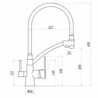 Savol S-L1805B-01 Высокий смеситель для кухни с функцией подачи питьевой воды (золото | чёрный)