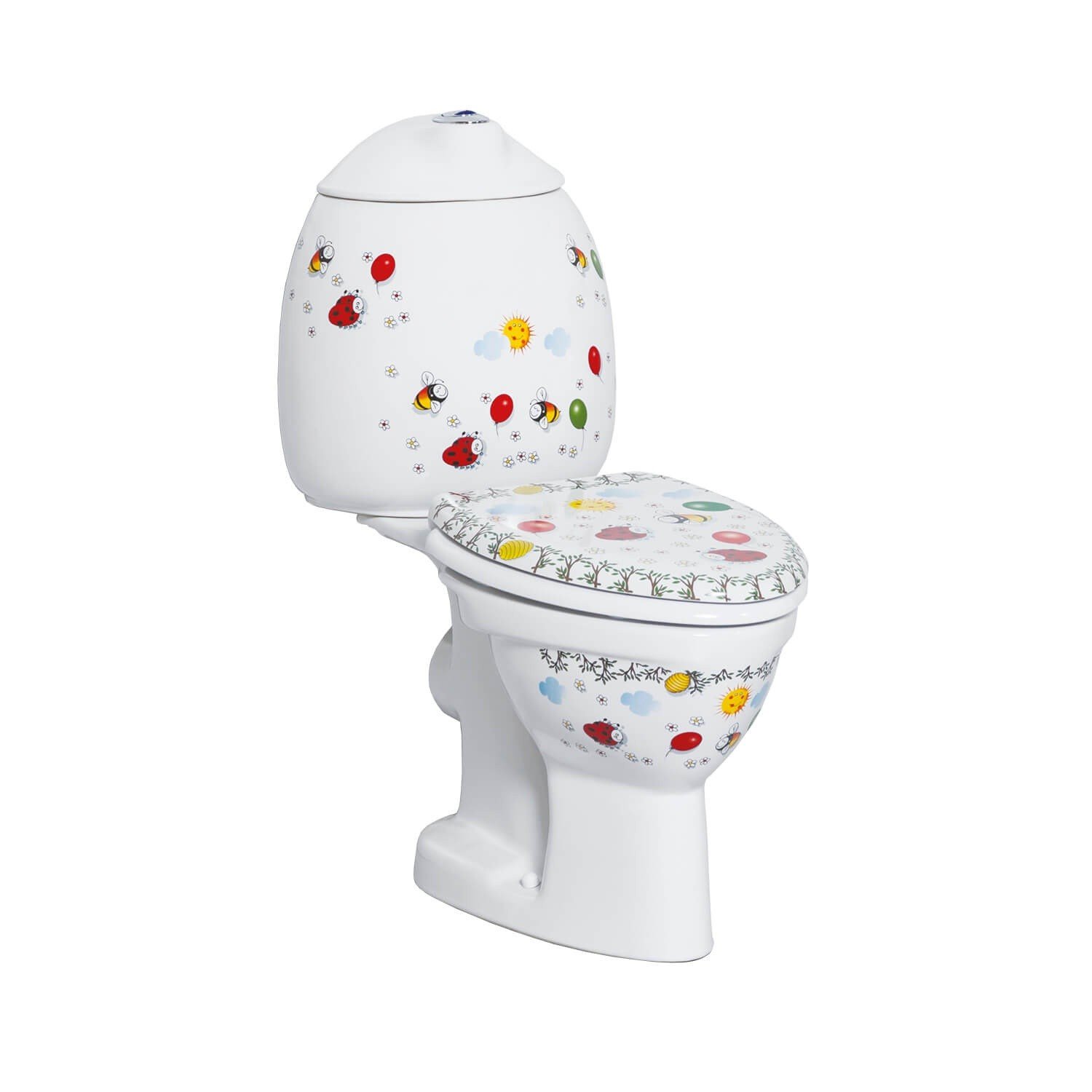 Creavit Cocuk CK310.001F0 Детский унитаз-компакт | готовый комплект (белый глянцевый с декором)