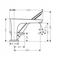Hansgrohe PuraVida 15432400 - Смеситель на борт ванны (белый - хром)