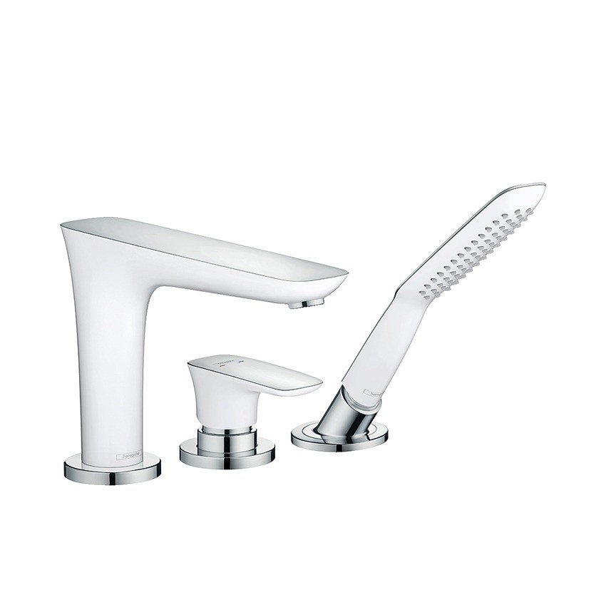 Hansgrohe PuraVida 15432400 - Смеситель на борт ванны (белый - хром), в ...
