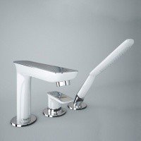 Hansgrohe PuraVida 15432400 - Смеситель на борт ванны (белый - хром)