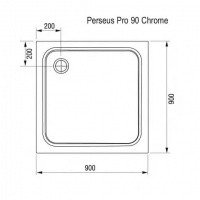 Ravak Perseus Pro Chrome XA047701010 Душевой поддон 900*900 мм (белый)