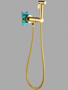 ALMAes AGATA AL-877-08 Гигиенический душ в комплекте с прогрессивным смесителем золото