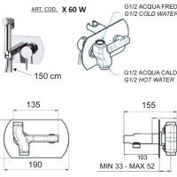 Remer X STYLE X60W Гигиенический душ со смесителем