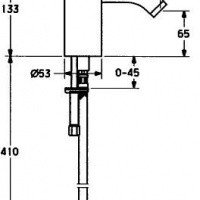 Hansadesigno-S 5174 2220 Электронный смеситель для раковины (хром), на одно отверстие, DN 15, бесконтактное электронное управление (инфракрасное), для подключения холодной или смешанной воды, расход 6 л/мин, измеряется при давлении воды 3 бар, без сливног