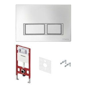 TECE TECEspring S401201 Система инсталляции для подвесного унитаза | 4 в 1, в комплекте с клавишей смыва (хром глянцевый)