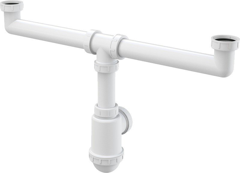 AlcaPlast A448-DN50/40 Сифон для двойной кухонной мойки, купить в ...