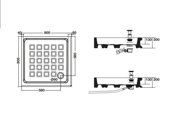 Kerasan Retro 134101 Керамический душевой поддон 80 х 80 см, в интернет ...