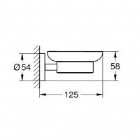 GROHE Essentials 40444BE1 - Стеклянная мыльница в комплекте с настенным держателем (никель - полированный)