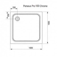 Ravak Perseus Pro Chrome XA04AA01010 Душевой поддон 1000*1000 мм (белый)