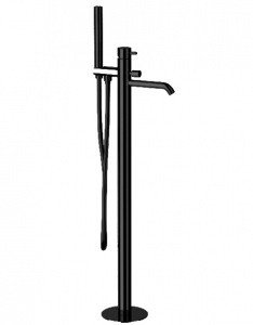 Remer X STYLE X08CFP Напольный смеситель для ванны (черный шлифованный хром)