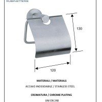 REMER Minimal inox Mi60INOXCR Держатель для туалетной бумаги с крышкой (матовая нержавеющая сталь)