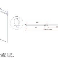 Vincea Lugano VDS-1L130CLB-1 Душевая дверь 1300*1950 мм (профиль чёрный матовый | витраж прозрачное стекло)