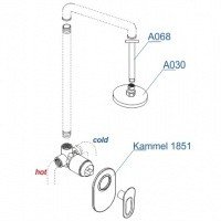 WasserKRAFT Kammel A12830 Душевая система - комплект со смесителем (хром)