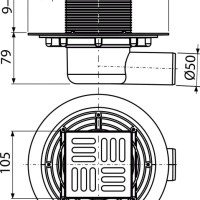 AlcaPlast APV1311 Душевой трап | комплект с дизайн-решёткой 105*105 мм (нержавеющая сталь)
