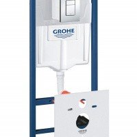 AQUAme AQM2001775 Система инсталляции Grohe в комплекте с подвесным унитазом (белый | клавиша хром)