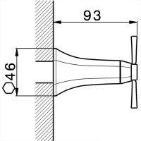 Cisal Cherie CX0020007E Переключающий вентиль на 2 потребителя - внешняя часть (розовое золото | черный матовый)