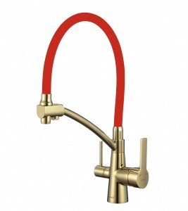 Savol S-L1805B-03 Высокий смеситель для кухни с функцией подачи питьевой воды (золото | красный)