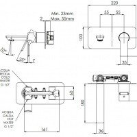 REMER Energy EY15 Настенный смеситель для раковины (хром)