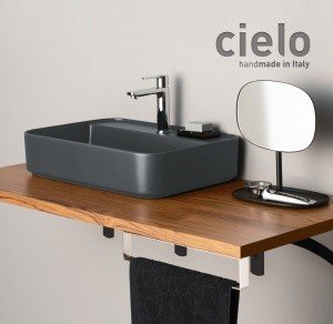Ceramica CIELO Shui Comfort SHCOLARF CM Раковина для ванной комнаты 60*43 см | подвесная - накладная (Cemento)