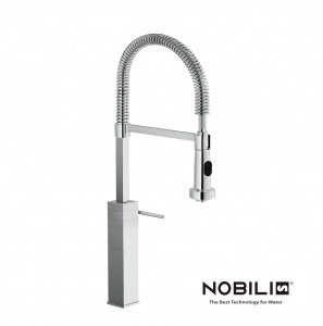 NOBILI Cube CB00705/3CR - Высокий смеситель для кухни с гибким изливом (хром)