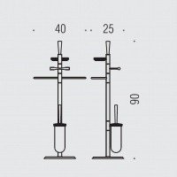 Colombo Design ISOLE B9418 Стойка с аксессуарами 90 см | для унитаза и биде (хром)