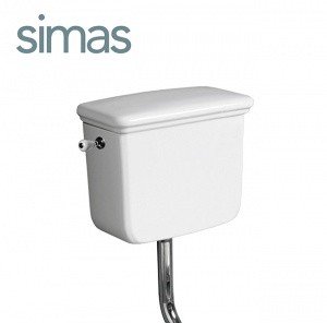 SIMAS Lante LA28 - Керамический бачок для унитаза | рычаг смыва сбоку (белый глянцевый)