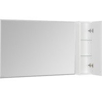 Акватон Диор 1A110702DR01R Зеркало с подсветкой + подвесной шкаф 120*68 см (белый глянцевый)