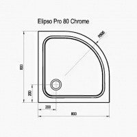 Ravak Elipso Pro Chrome XA244401010 Душевой поддон 800*800 мм (белый)