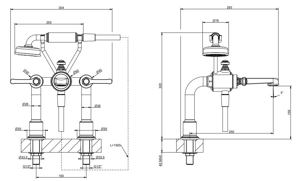 GESSI Venti20 65115.031 Смеситель на борт ванны (хром), в интернет ...