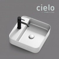Ceramica CIELO Shui Comfort SHCOLAQF Bia - Раковина для ванной комнаты 44*43 см | подвесная - накладная (белая глянцевая)