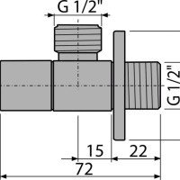 AlcaPlast ARV004 Угловой вентиль для подключения смесителя ½ * ½ (хром)