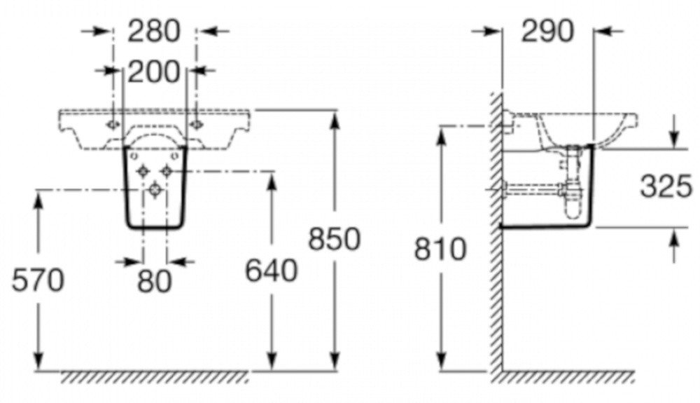 Roca Debba 33799100Y Полупьедестал для раковины, купить в интернет ...