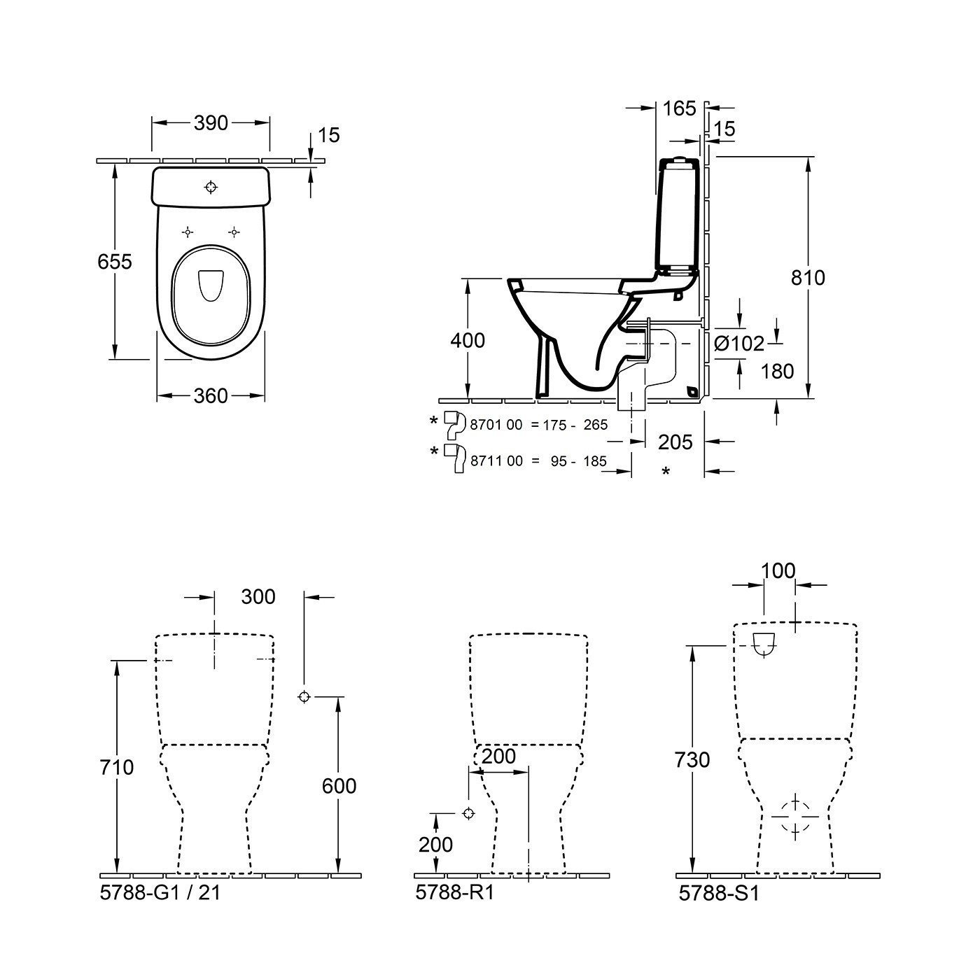 Villeroy & Boch O.novo 56581001 - Унитаз напольный | компакт, чаша