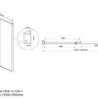Vincea Lugano VDS-1L120CL-1 Душевая дверь 1200*1950 мм (профиль хром | витраж прозрачное стекло)