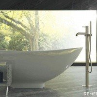 Remer X STYLE Inox SSX08 Напольный смеситель для ванны (шлифованная нержавеющая сталь)