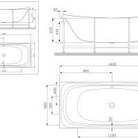 AM.PM Sensation W30A-180-080W-P Фронтальная панель под ванну 1800*800 мм (белый глянцевый)