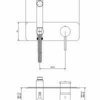IB Rubinetti Industria ID706NP_13 Гигиенический душ в комплекте со смесителем - внешняя часть (Чёрный матовый)