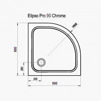 Ravak Elipso Pro Chrome XA247701010 Душевой поддон 900*900 мм (белый)