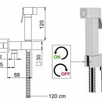 Remer 338Q332OS Гигиенический душ - комплект с запорным вентилем (хром)