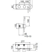 CARIMALI W5101 Встраиваемая часть термостатического смесителя на 3 выхода