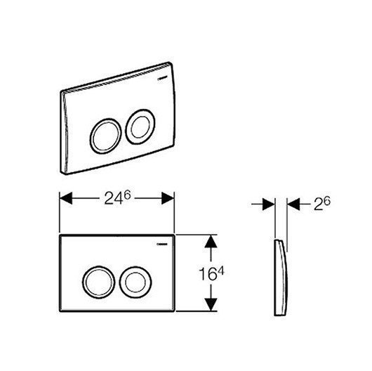 GEBERIT Delta 21 115.125.21.1 Накладная панель для унитаза (Хром), в ...