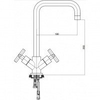 GPD Nino LEB05 Высокий смеситель для кухни (хром)