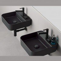 Ceramica CIELO Shui Comfort SHCOLAQF BA - Раковина для ванной комнаты 44*43 см | подвесная - накладная (Basalto)